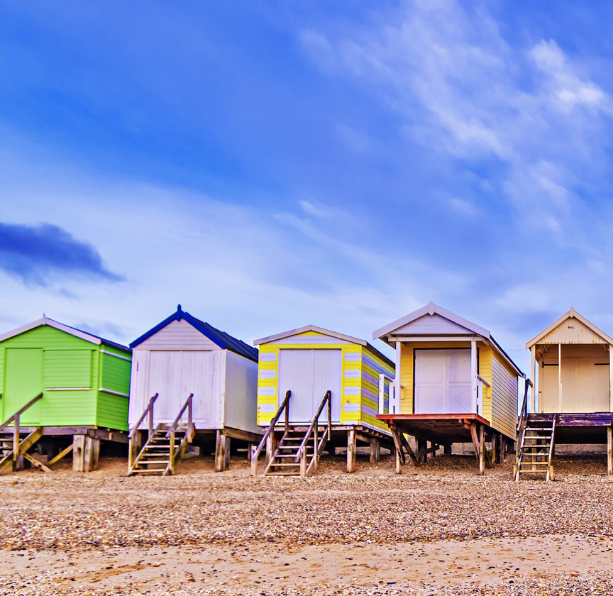 Photo of beach huts in Southend-on-Sea Borough Council where Educatief Software Collectief delivered a track and trace CMS